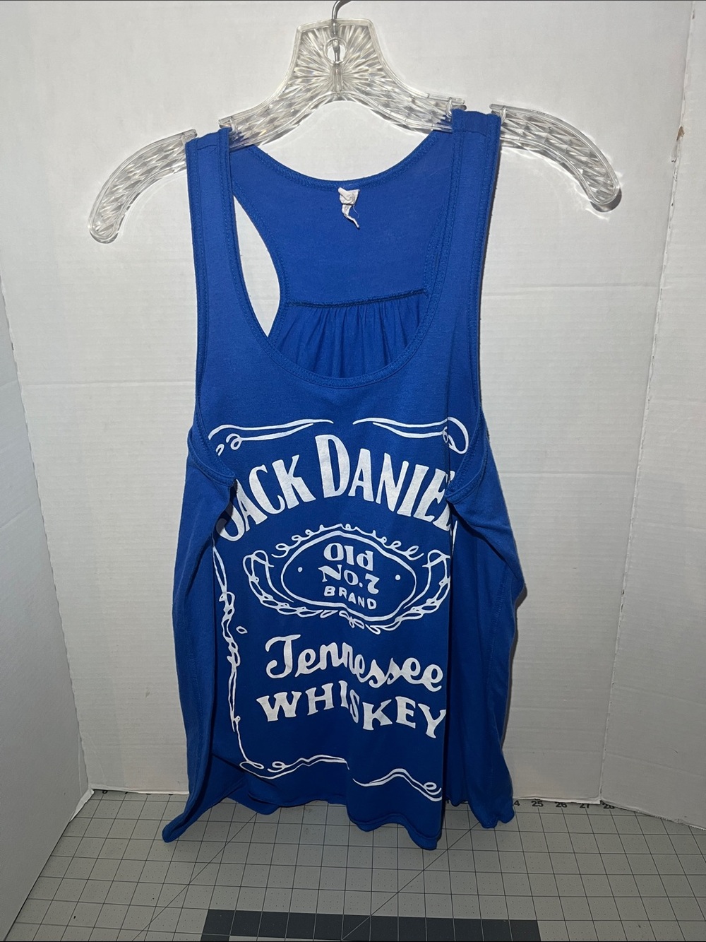 Jack Daniels Royal Blue Racerback Tank Top with White Logo